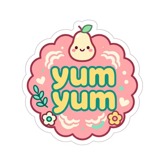 Pink Yum Yum Pear Badge