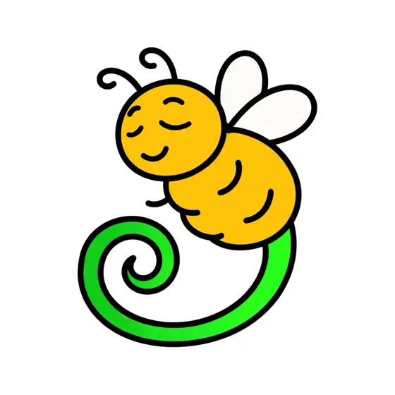 Smiling Firefly With Spiral Green Glow