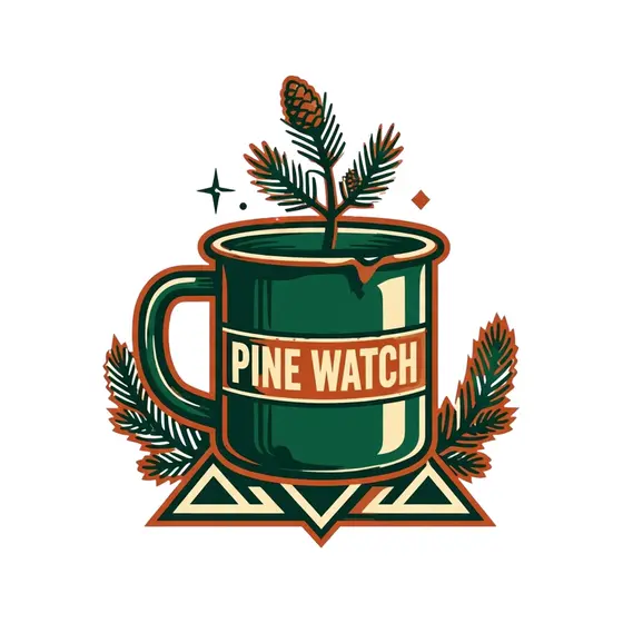 Rust Accent Mug With Pine Cones