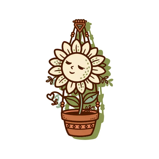 Sunflower Pot With Beads and Pattern