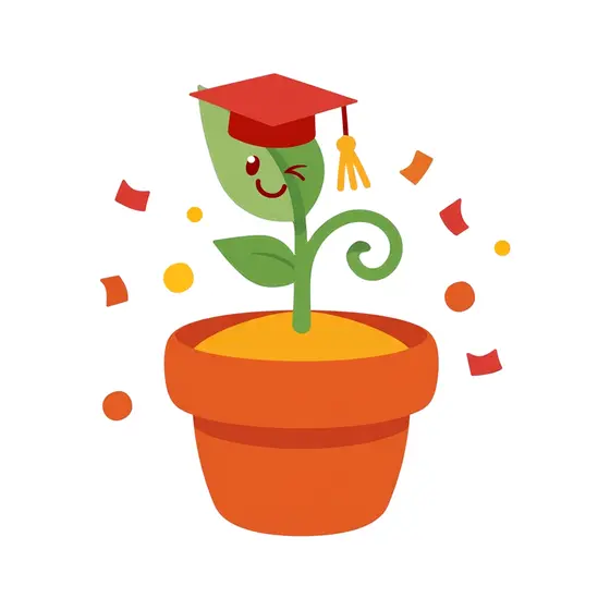Winking Sprout in Pot with Grad Cap