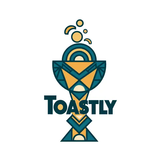 Stacked Goblet Toastly Mid-Century Lettering
