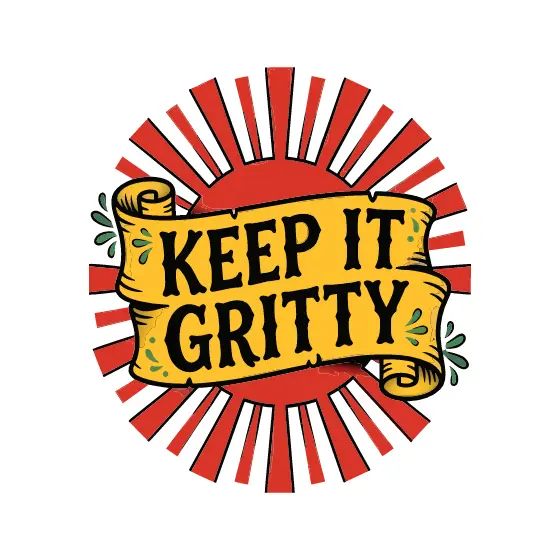 Keep It Gritty Red Sunburst