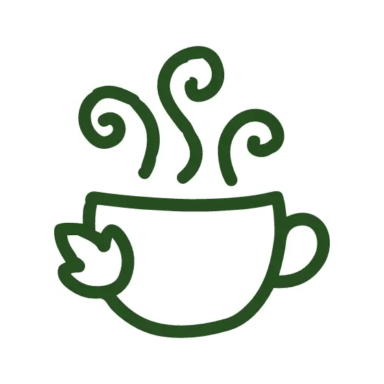 Forest Green Mint Tea Cup With Leaf