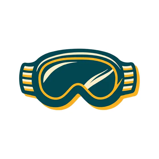 Teal Ski Goggles With Striped Strap
