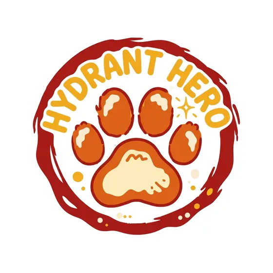 Hydrant Hero Round Paw Print Badge