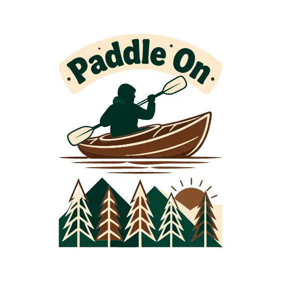 Paddle On Canoe With Pine Silhouettes