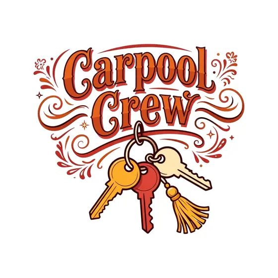 Carpool Crew Lettering With Dangling Keys