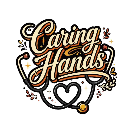 Caring Hands Stethoscope Heart Cream Sticker