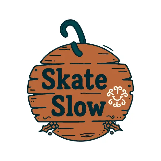 Wide Wooden Skate Slow Plank Sign
