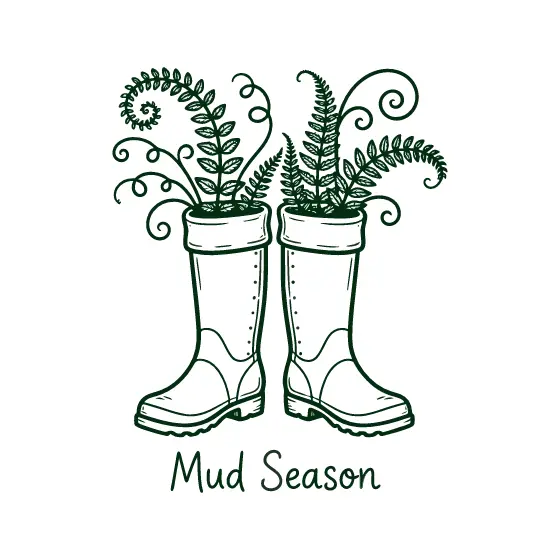 Twin Rain Boots With Ferns