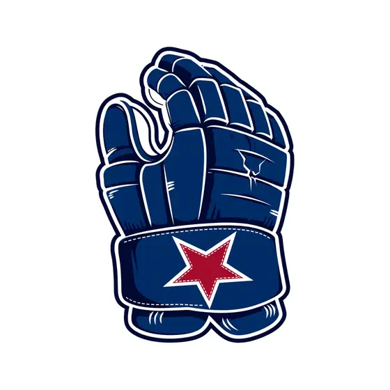 Navy Hockey Glove With Star Cuff