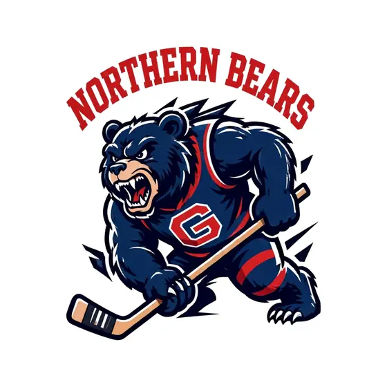 Snarling Navy Bear Mid-Charge Northern Bears