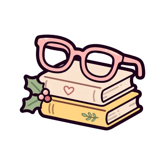 Glasses On Books With Heart and Holly