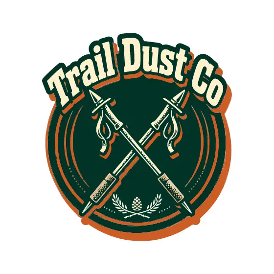 Crossed Hiking Poles Circle Badge