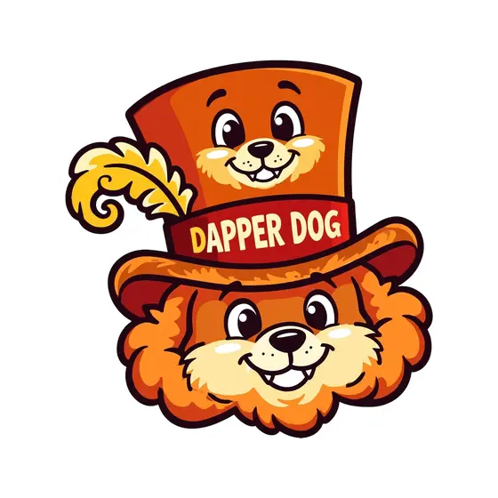 Top Hat Dog Face With Feather