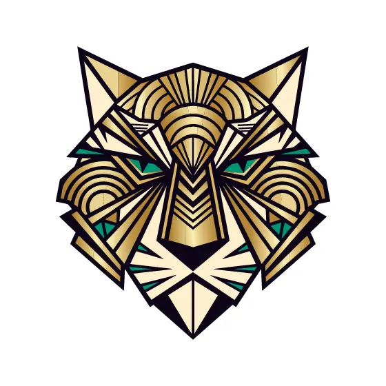 Art Deco Geometric Tiger Head