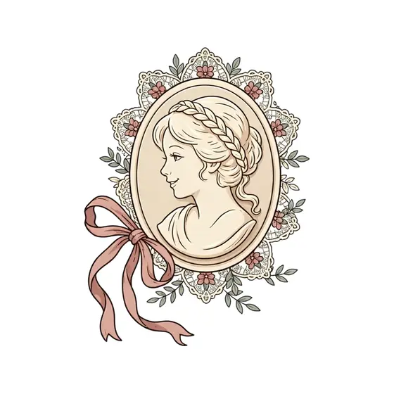 Braided Cameo Profile With Lace Frame
