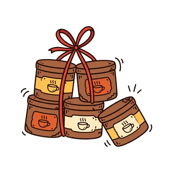 Five Cocoa Tins in Stacked Bundle