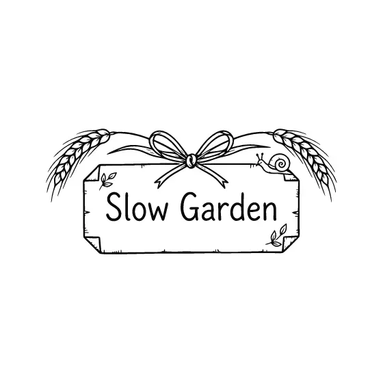 Slow Garden Label With Wheat Bow