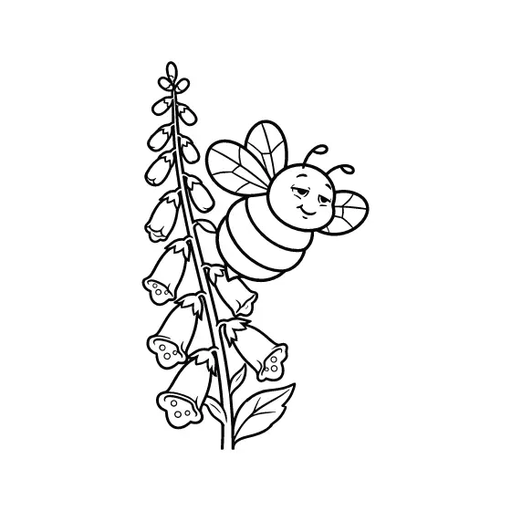 Sleepy Bumblebee on Foxglove Stem