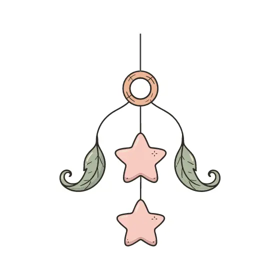 Sage Leaf and Blush Star Mobile