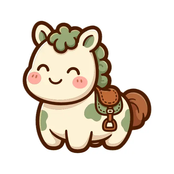 Cream Pony With Green Spots