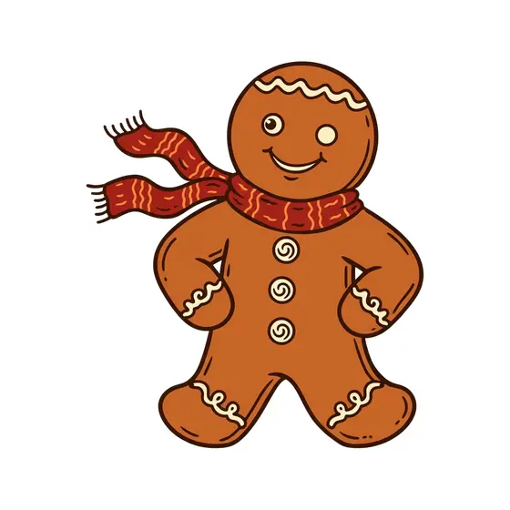 Gingerbread Man With Red Scarf