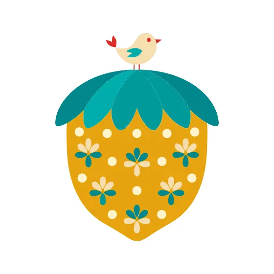 Mustard Acorn With Songbird Perch