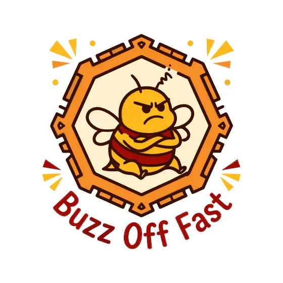 Grumpy Bee In Hexagon Frame