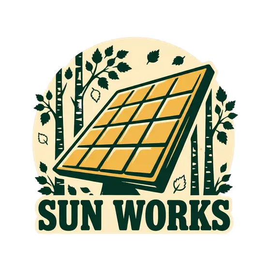 Birch Trees With Tilted Solar Panel