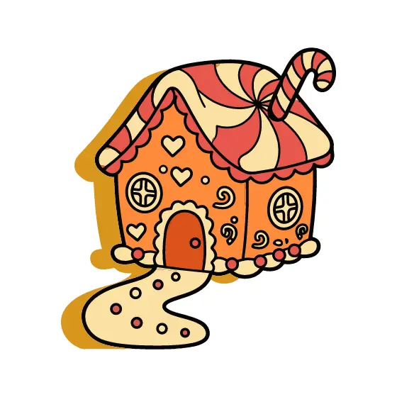 Peppermint Roof Gingerbread Cottage