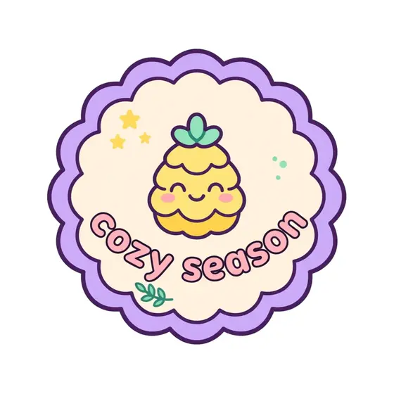 Scalloped Badge With Yellow Pinecone