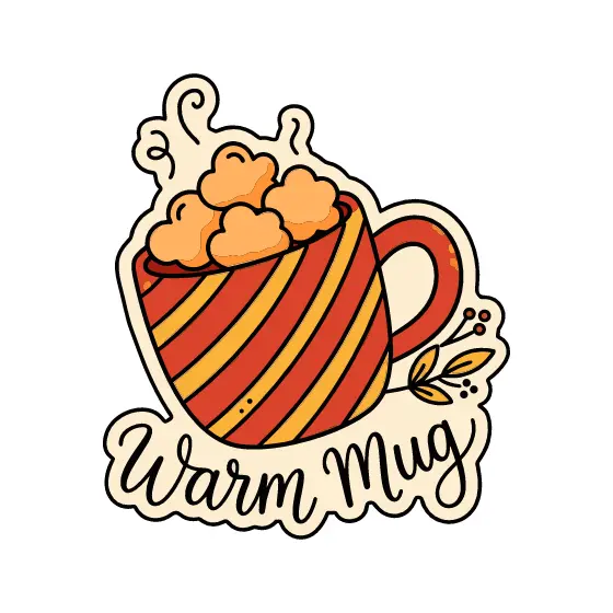 Red Striped Mug With Marshmallows