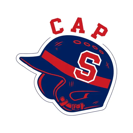 Side-View Helmet With Red Stripe and S