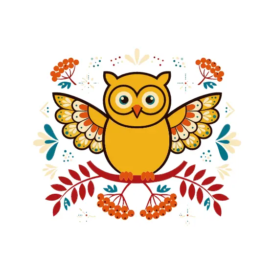 Mustard Owl With Spread Wings