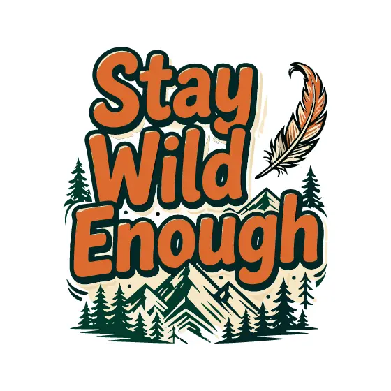 Orange Stay Wild Enough With Feather