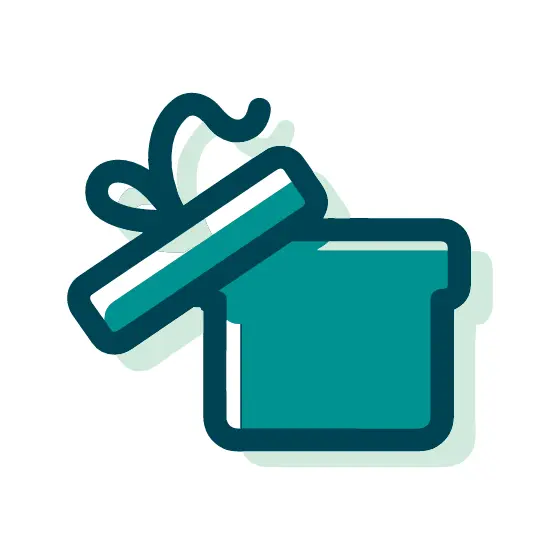 Teal Gift Box With Lid Off