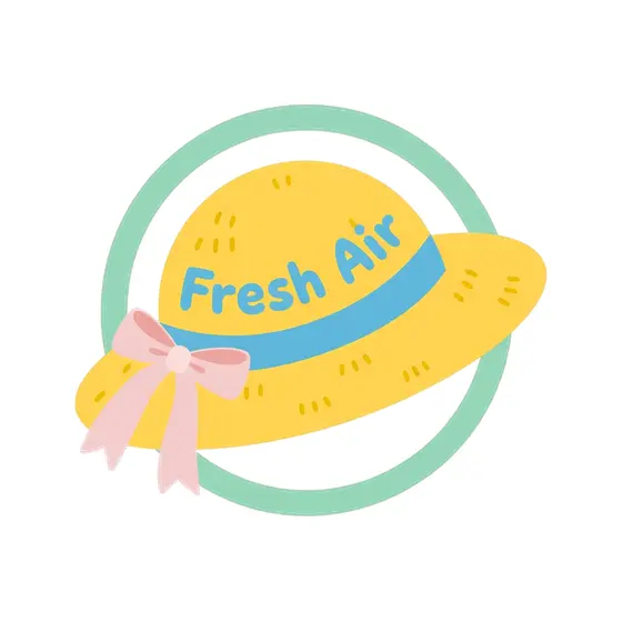Yellow Straw Hat Fresh Air Badge