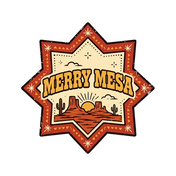 Merry Mesa Eight-Point Badge With Cactus