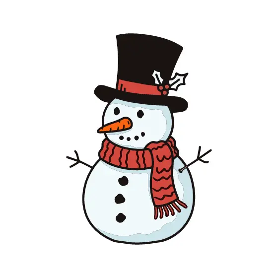 Snowman With Holly on Hat