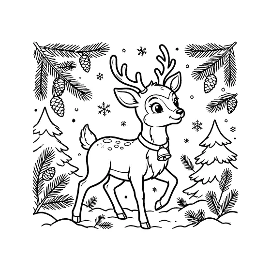 Curious Deer With Bell Collar