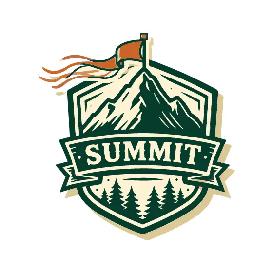 Shield Mountain Badge With Summit Banner