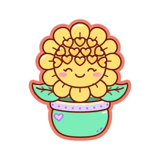 Potted Heart Seed Sunflower Smile