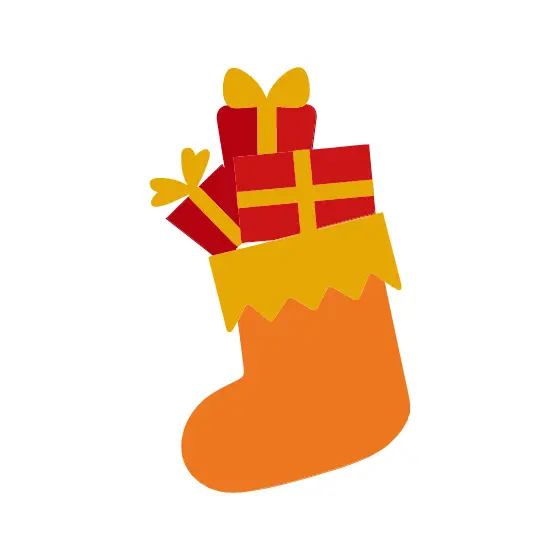 Stocking With Red Gift Boxes