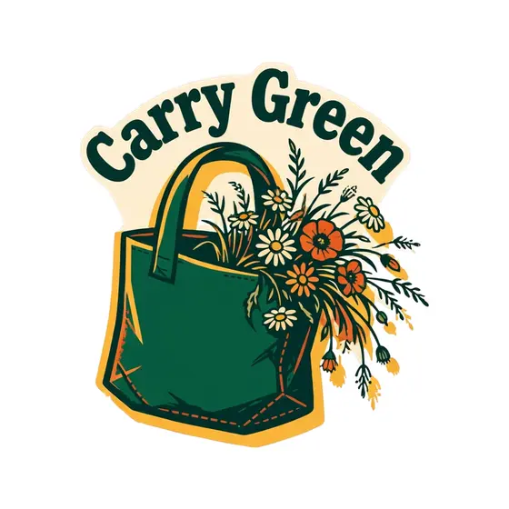 Green Tote With Wildflower Bouquet