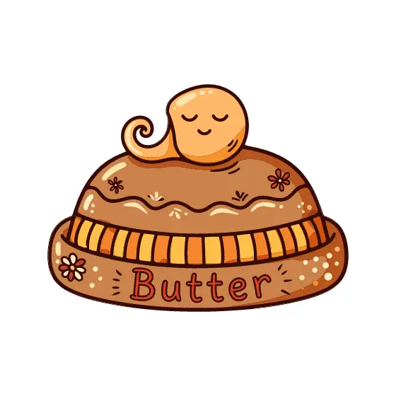 Striped Butter Crock With Curl