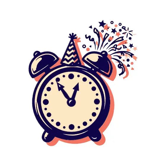 Vintage Alarm Clock With Party Hat