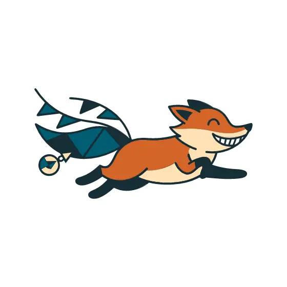 Leaping Fox With Bunting Tail