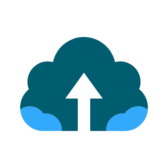 Teal Cloud Arrow With Blue Base